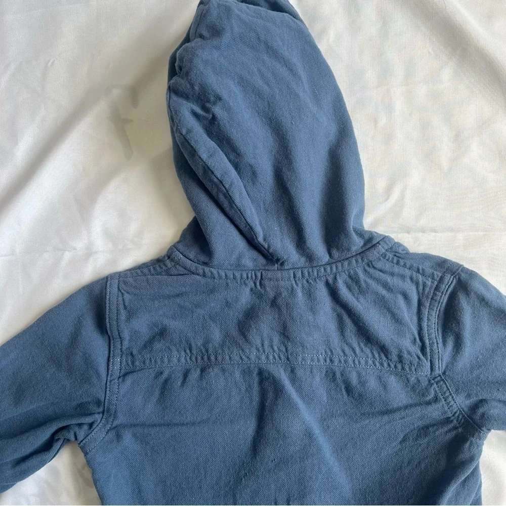 Baby Gap Blue Cotton Hooded Button-Up Shirt Size 12-18 Months